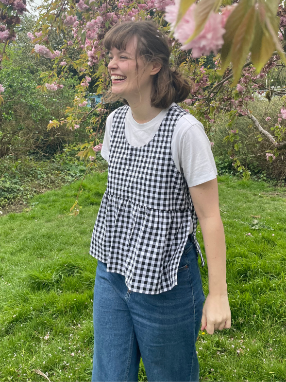 The Apron Blouse - Sable Gingham