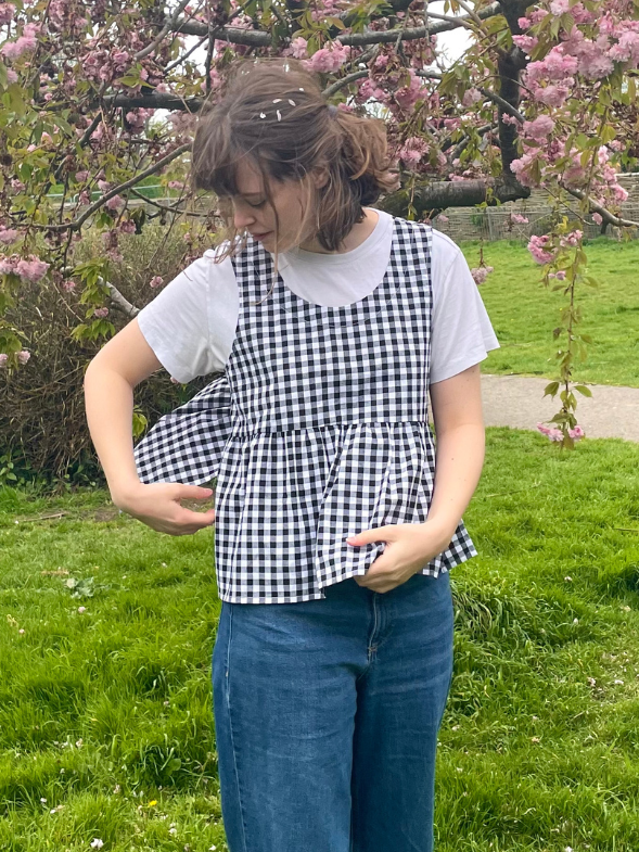 The Apron Blouse - Sable Gingham