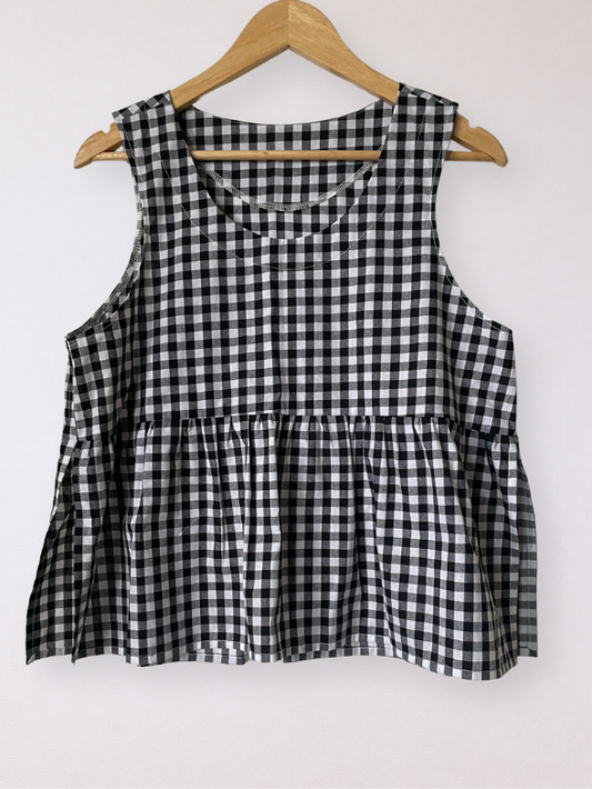 The Apron Blouse - Sable Gingham