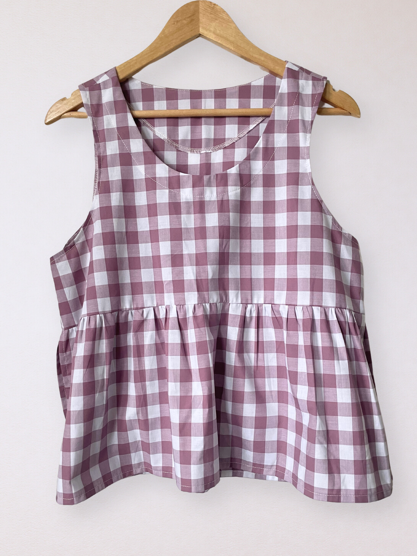 The Apron Blouse - Mallow Gingham