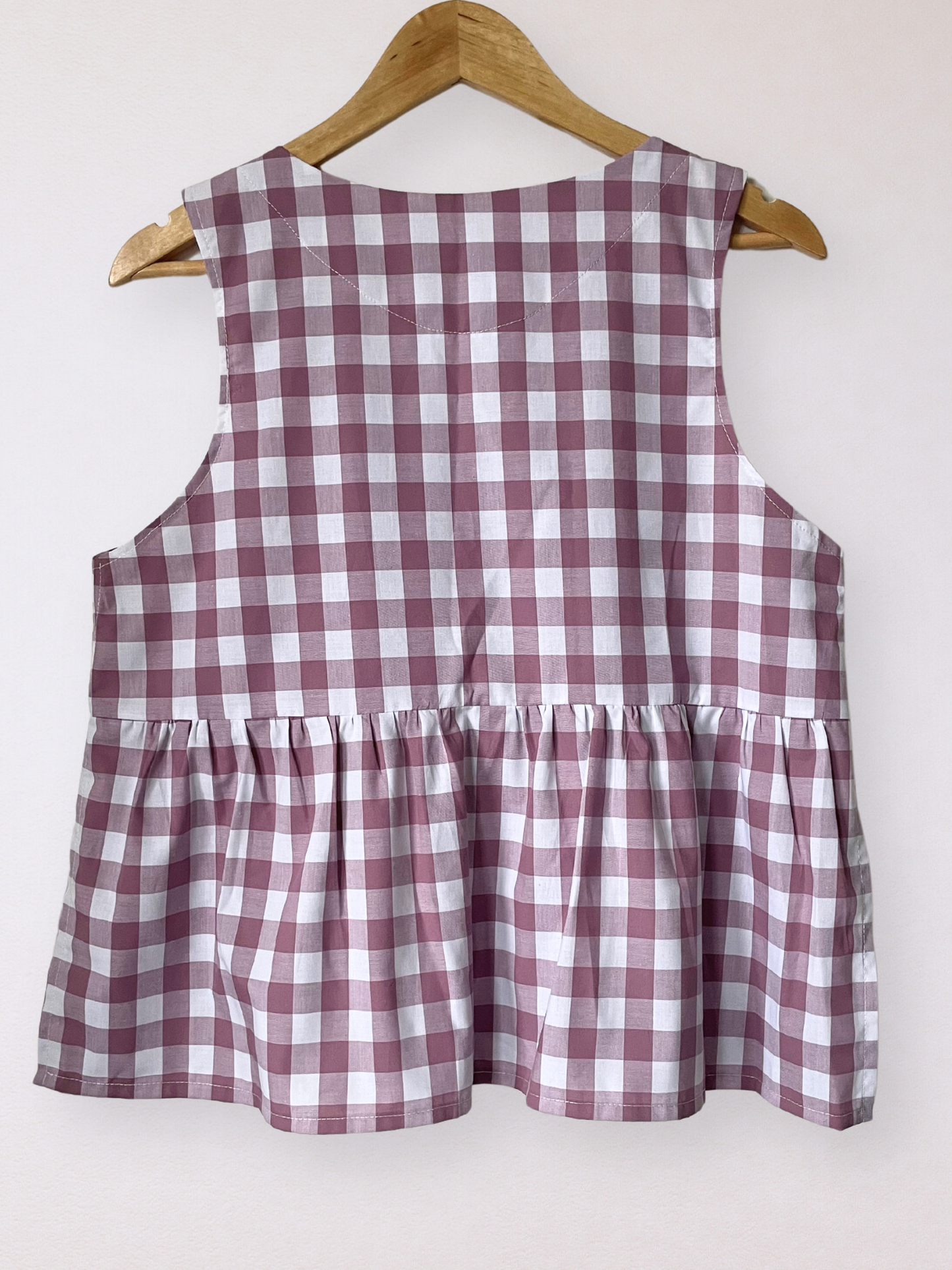 The Apron Blouse - Mallow Gingham