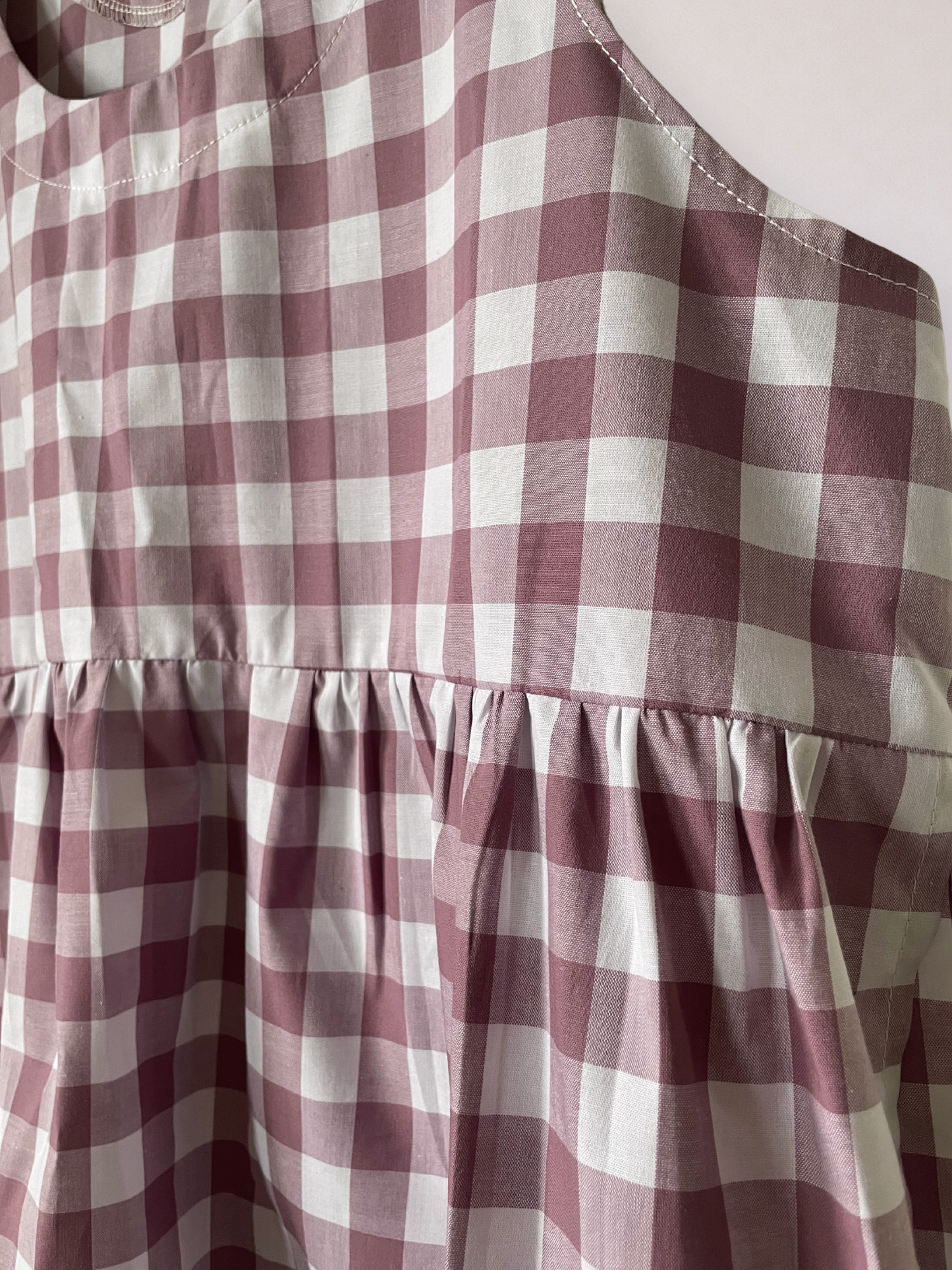 The Apron Blouse - Mallow Gingham